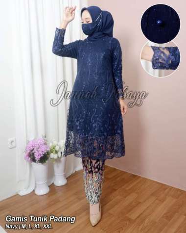 KEBAYA SETELAN MODERN KEBAYA WISUDA TUNIK KEBAYA PESTA XXL NAVY'
