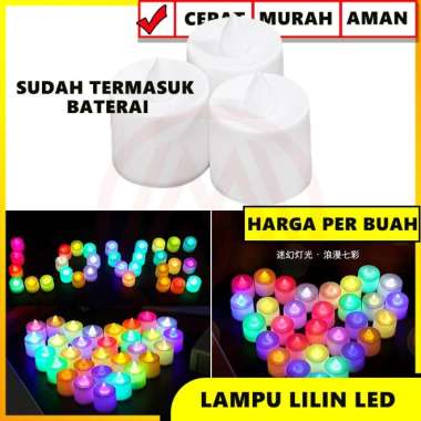 LAMPU LILIN LED ELEKTRIK TANPA API LAMPU LILIN NATAL BONUS BATERAI Merah warna