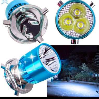 Lampu LED H4 Halogen Bahan Aluminium untuk Headlight / Fog Lamp Motor