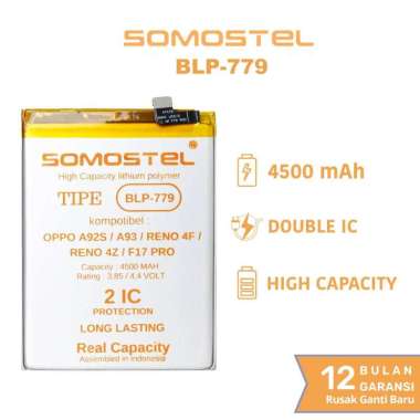 Somostel - Baterai BLP779 A92S / Reno 4F