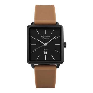 Alexandre Christie Passion AC 2810 LD RIPBABO Ladies Black Dial Brown Rubber Strap [Machtwatch] Cokl