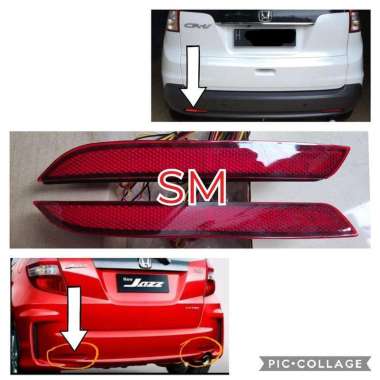 Mata Kucing Reflektor Bumper Belakang Ada Lampu Honda Jazz Rs Ge8 2012 - Merah