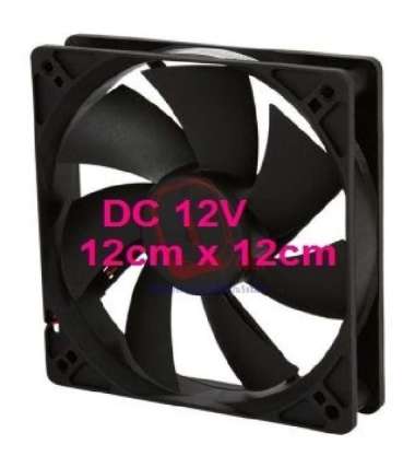 Fan Casing Brushless Hitam Kipas 12cm DC 12V