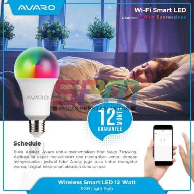 AVARO Wifi Smart LED Bulb 12 Watt RGBWW + Wifi Bohlam Lampu Pintar