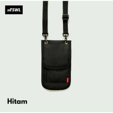 Tas Selempang Pria Untuk HP Sling Phone Sako Wallet Dompet Gantung Type A /Hanging Neckbag Hitam