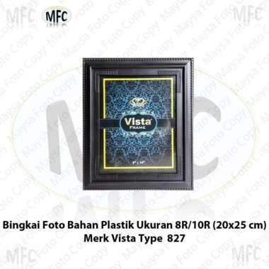 Bingkai Foto 8R atau 10R 20x25 cm Vista Plastik Hitam Motif Type 827