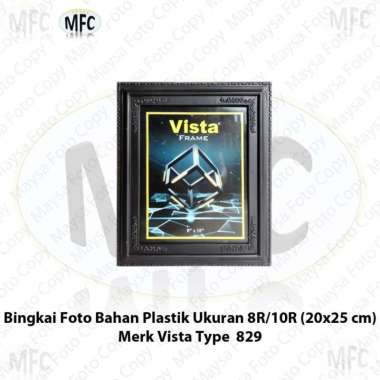 Bingkai Foto 8R atau 10R 20x25 cm Vista Plastik Hitam Motif Type 829