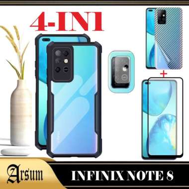 PROMO Case INFINIX NOTE 8 Transparan Softcase Casing INFINIX NOTE 8 Paket 4IN1 4IN1 INF NOTE8 Hitam