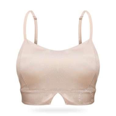 Wimiu Tanktop CropTop Premium Satin Wanita Sport Bra Pakaian Dalam Wanita 100105 Peach
