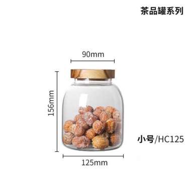 Toples Kaca Penyimpanan Makanan Glass Storage Jar - HC125 1250ml
