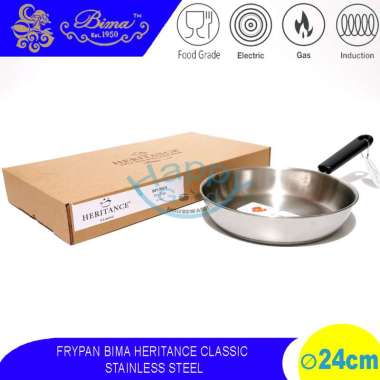 BIMA HERITANCE CLASSIC 20-24CM FRYPAN | PANCI PENGGORENGAN INDUKSI STAINLESS SUS304 24CM