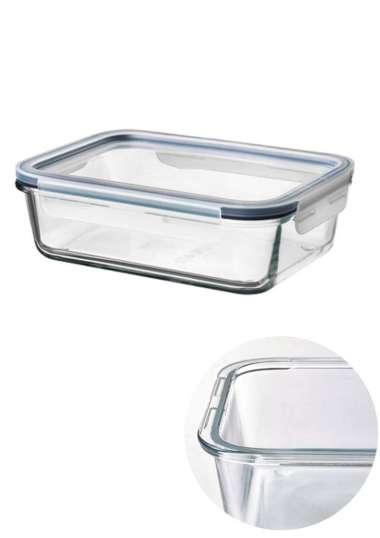 Wadah Kaca Untuk Oven Microwave Tempat Penyimpanan Makanan Wadah Makanan Kaca 1L IK365 Glass Food Co