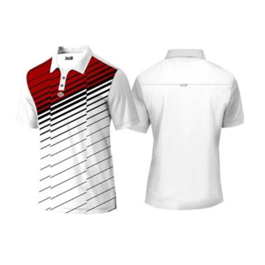 red white blue golf polo