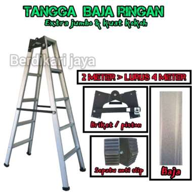 Tangga Lipat Baja Ringan Carbon Steel 2meter