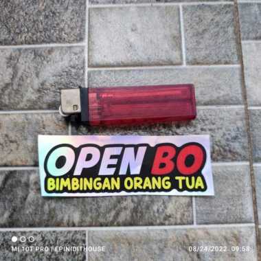 Stiker Open BO Kata Viral FYP Gaul Hologram Rainbow Motor Helm HP Case