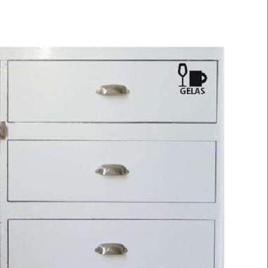 Stiker Nama Cabinet Rak Kitchen Set Sticker Dapur Gelas Mug Minuman Hitam