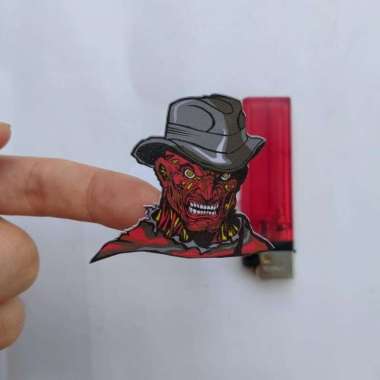 Stiker Vinyl Karakter Freddy Krueger Horor Motor Case HP Frame Sepeda