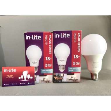 PAKET HEMAT 2 PCS LAMPU LED BULB INLITE VALUE 18W 18 WATT - INB010 Putih