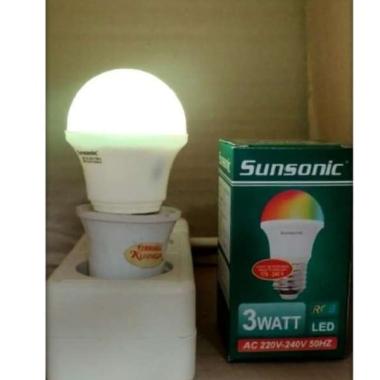 Lampu LED RGB Murah 3w 3 watt Bohlam 3watt Warna Warni SUNSONIC RGB 3w VONIC 5W BIRU
