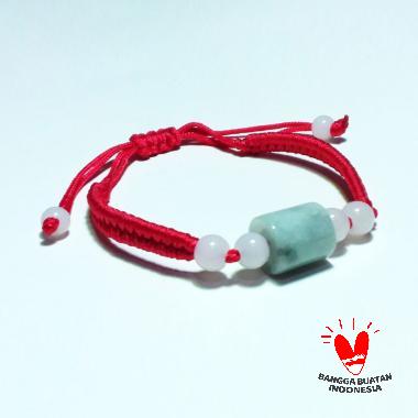 Vee Model 4 Tabung  Batu Giok Gelang Wanita hijau