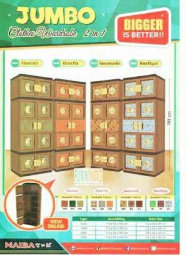 Lemari Plastik Naiba Jumbo Gantung. Cokelat