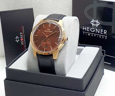 Jam Tangan Hegner Pria ORIGNAL Tanggal Aktif Strap Kulit Free Box dan Garansi H82347 HItam 2