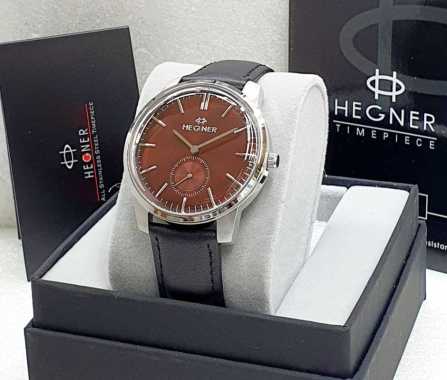 Jam Tangan Hegner Pria ORIGNAL Tanggal Aktif Strap Kulit Free Box dan Garansi H82347 HItam 5