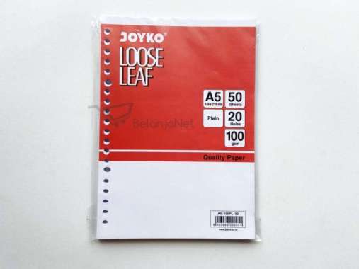 Loose Leaf | Isi Kertas File Binder Joyko A5-100PL Plain Polos 50 lbr