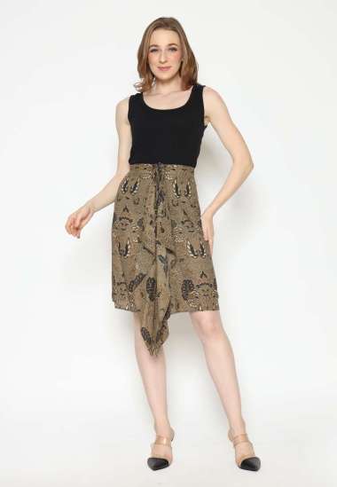 Batik Etniq Craft Srikandi Rok Batik Soganan Rok Pendek Wanita-Brown