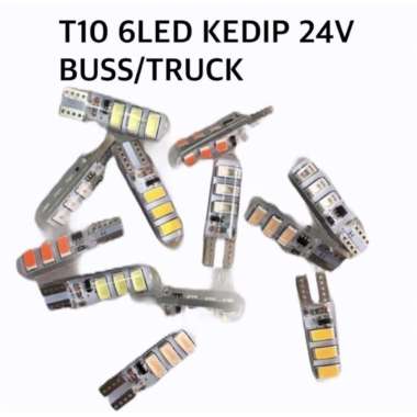 lampu kota T10 6 mata kedip 24volt lampu bus truk Putih