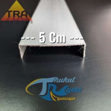 TRA Heatsink Aluminium Lis U 1cmX5cmX1cm Silver atau hitam Lampu HPL DIY Aquascape Silver
