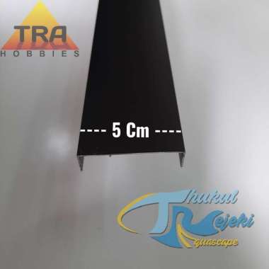 TRA Heatsink Aluminium Lis U 1cmX5cmX1cm Silver atau hitam Lampu HPL DIY Aquascape Hitam