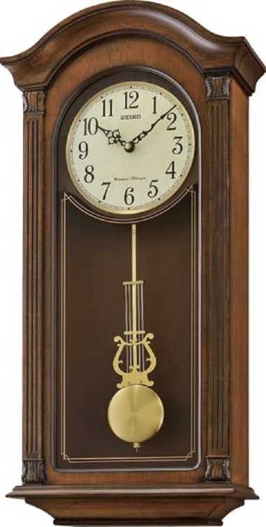 Jam Dinding Seiko Wooden Wall Clock QXH066 QXH066B Dual Chimes Hourly Strike / Jam QXH066 Original