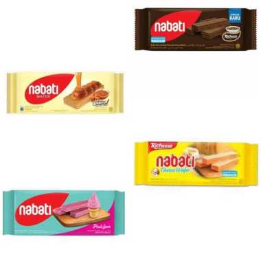 Wafer nabati 130gr coklat,keju,caramel dan pink lava // cemilan enak dan murah Rasa Coklat