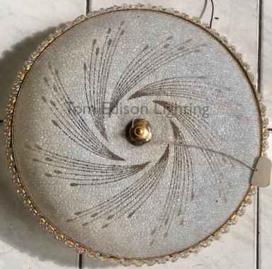 Lampu Plafon Bulat Kaca Size M Diameter 45Cm Klasik Mewah Motif