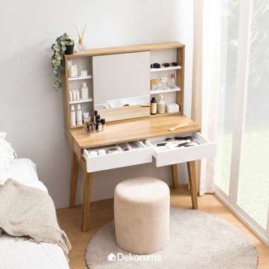 Dekoruma YONI Meja Rias Minimalis dengan Kaca | Meja Make Up