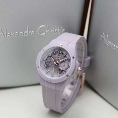 Jam Tangan Wanita Alexandre Christie AC2A02BF Passion Rubber Strap Purple