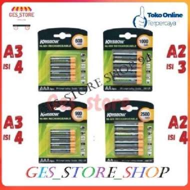 Krisbow Rechargeable baterai/batre AA/AAA isi 4/Baterai charger Remot KRISBOW - AAA 600