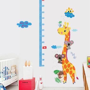 OEM Jerapah Koala Meteran Tinggi Badan Anak Wall Stiker 006 Multicolour