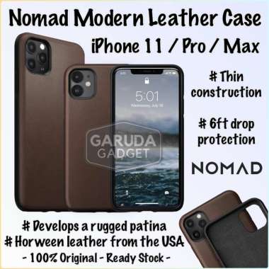 Nomad Modern Rugged Leather Case iPhone 11 Pro Max Casing Cover Kulit Asli Genuine Horween Leather S