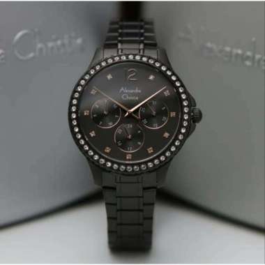 JAM TANGAN WANITA ALEXANDRE CHRISTIE ORIGINAL AC 2768 BF BLACK INDEX RG