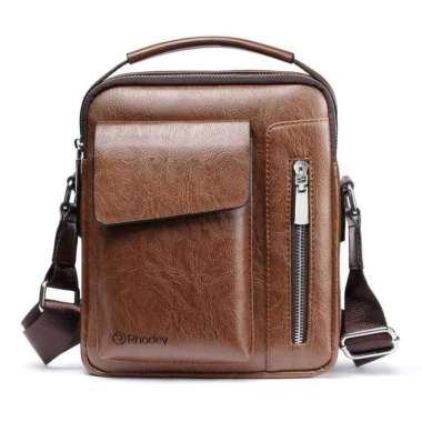 Rhodey Tas Selempang Pria Messenger Bag Pu Leather 8602 Brown