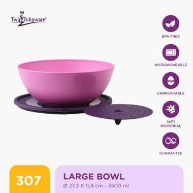 Mangok Saji Twin Tulipware Large Bowl (3500 ml) Pink Lady