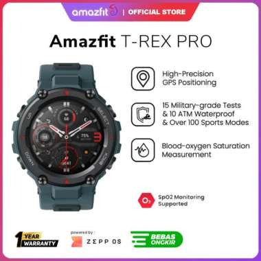 Amazfit T-Rex Pro Smartwatch GPS 10 ATM jam tangan 100+ Sports Modes