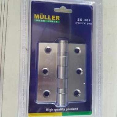 (min 12psg) Engsel muller stainless 3"(jendela) sus 304