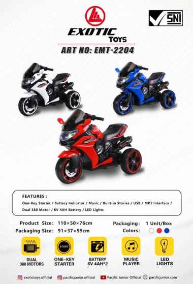 TERMURAH MOTOR AKI NINJA ANAK EXOTIC EMT-2204