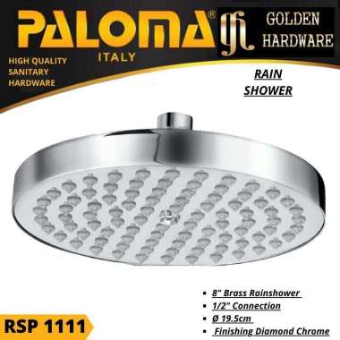 PALOMA RSP 1111 Rain Shower Bulat 8 inch Kepala Shower Brass Chrome