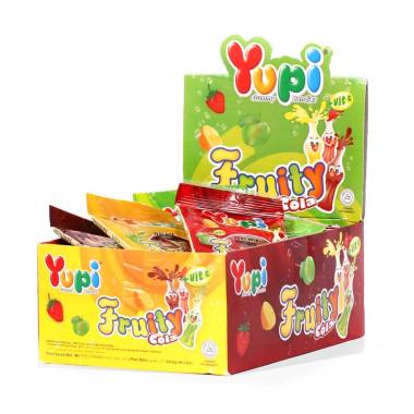 Yupi Fruity Cola Jelly Gummy Candy [1 kotak isi 24 pcs]