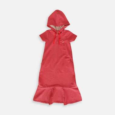 Hoodie dress midi/ Dress topi Anak/ Rodeo Junior Girl Summer Time L Red