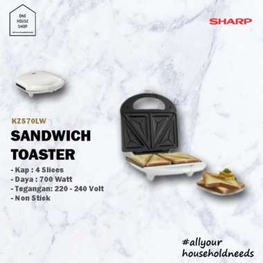 Sandwich Toaster Pemanggang Roti Sharp LIBRE KZS70LW